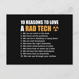Carte Postale 10 Raisons D'Aimer Une Rad Tech Drôle Radiologie X