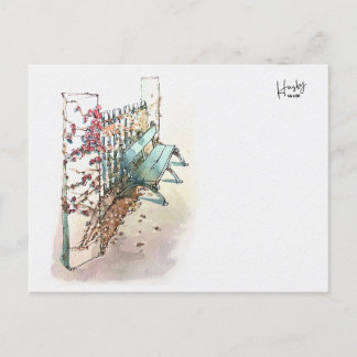 Carte Postale 10 : Un banc avec lierre