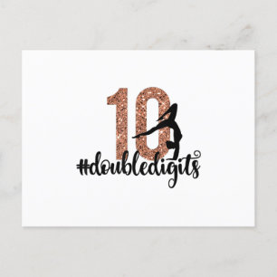 Carte Postale 10e anniversaire Cadeau double chiffres filles Gym