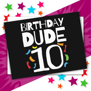 Carte Postale 10e anniversaire Enfant de 10 ans Anniversaire Dud