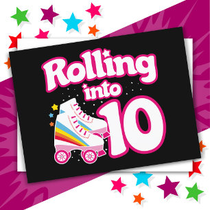 Carte Postale 10e anniversaire Roller Patinage 10 ans
