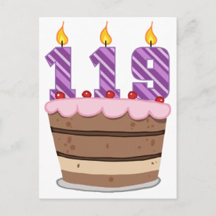 Carte Postale 119 ans sur le gâteau d'anniversaire