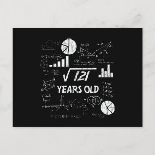 Carte Postale 11e anniversaire Carré mathématiques racine 11 ans