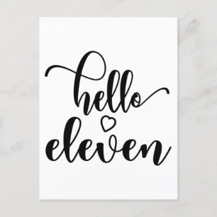 Carte Postale 11th Birthday Girls Hello Eleven Cute 11 Years Old