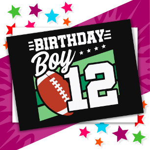 Carte Postale 12 Ans Football Party Thème 12ème anniversaire gar