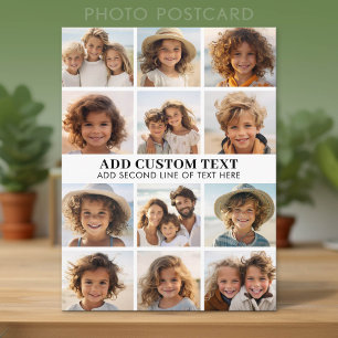 Carte Postale 12 Collage de photos - Grille moderne blanche - Te