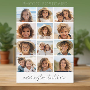 Carte Postale 12 Collage de photos - Grille moderne blanche - Te