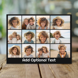 Carte Postale 12 Collage Instagram avec texte facultatif