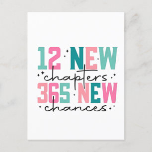 Carte Postale 12 Nouveaux chapitres, 365 Nouvelles chances 100 J
