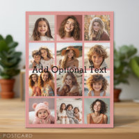 12 Photo Instagram Collage - Pastel Coral Rose