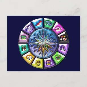 Carte Postale 12 Signes du Zodiaque