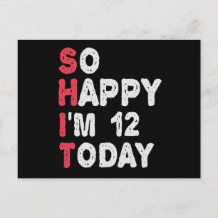 Carte Postale 12e anniversaire So Happy I'm 12 Aujourd'hui Cadea