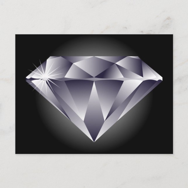 Carte Postale 1307552490_Vector_Clipart diamant argenté noir (Devant)