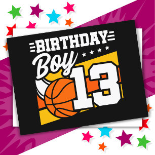 Carte Postale 13 ans Basketball Party 13e anniversaire garçon