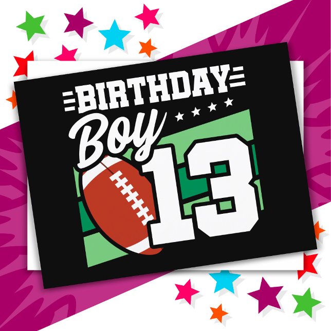 Carte Postale 13 Ans Football Party Thème 13ème anniversaire gar (Créateur téléchargé)