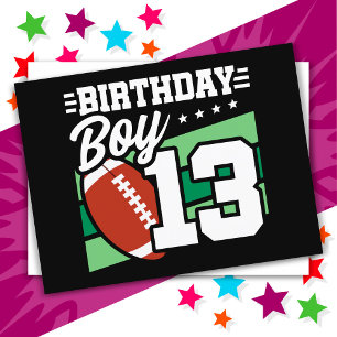 Carte Postale 13 Ans Football Party Thème 13ème anniversaire gar