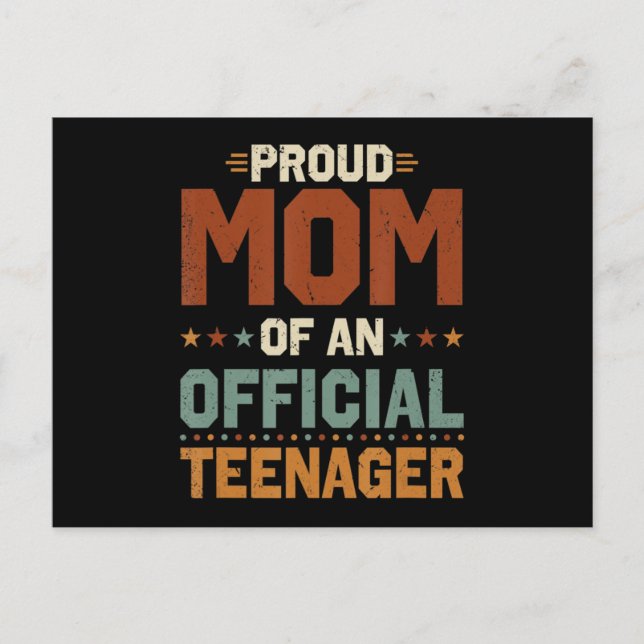 Carte Postale 13e Birthday Venin de Boys Proud Maman d'office (Devant)