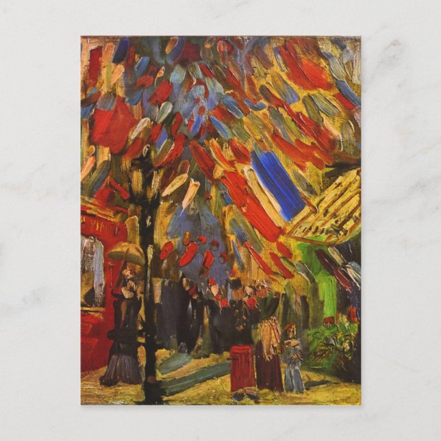 Carte Postale 14 juillet Fête à Paris Van Gogh Art (Devant)