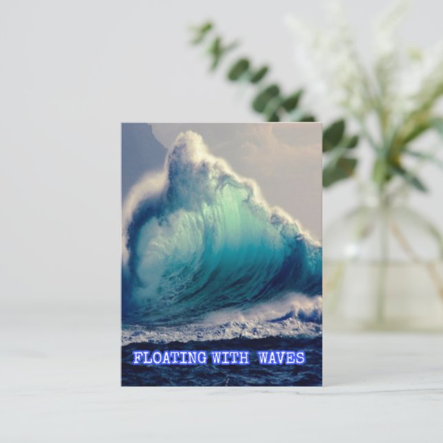 Carte Postale 15.Bleu des vagues océaniques, cadeaux pour les am (Debout devant)