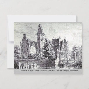 Carte Postale 1729 A. de Haen Néerlandais Château WESTERVELT Car