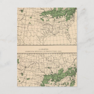 Carte Postale 175 Cerises, raisins, principales régions