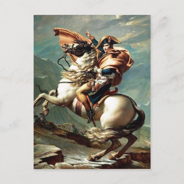 Carte Postale 1801 Napoléon Traversant les Alpes, Jacques-Louis  (Devant)