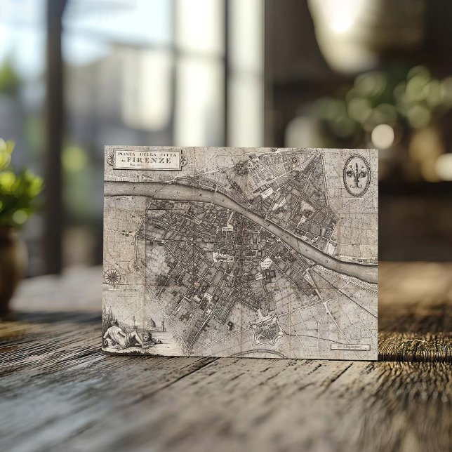 Carte Postale 1847 Molini Pocket Map de Florence Italie (Créateur téléchargé)