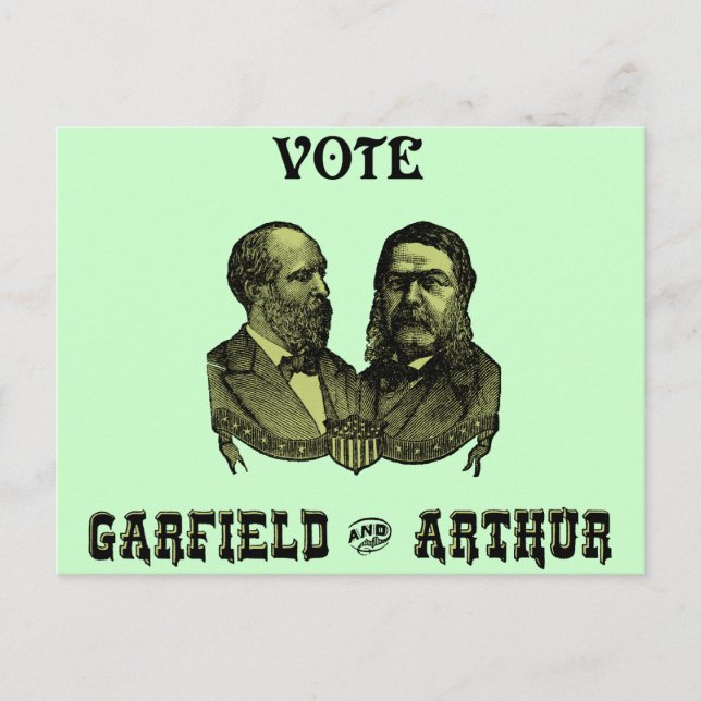 Carte Postale 1880 Vote Garfield et Arthur, green (Devant)