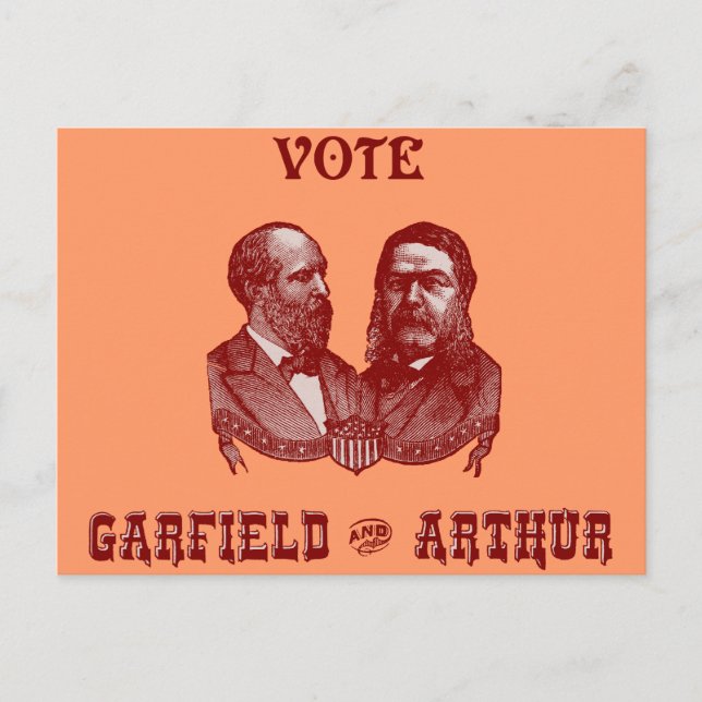 Carte Postale 1880 Vote Garfield et Arthur, rouge (Devant)