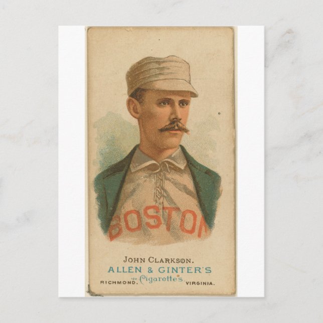 Carte Postale 1887 John Clarkson Boston Beaneaters (Devant)