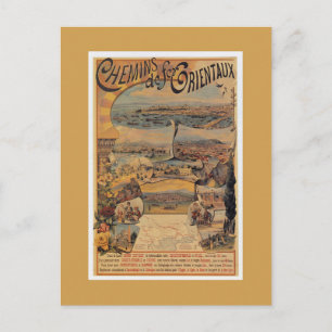 Carte Postale 1890 Chemins de fer orientaux vers Constantinople