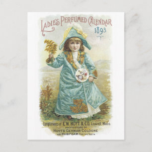 Carte Postale 1893 Dames Calendrier parfumé Hoyt & Co. German Co