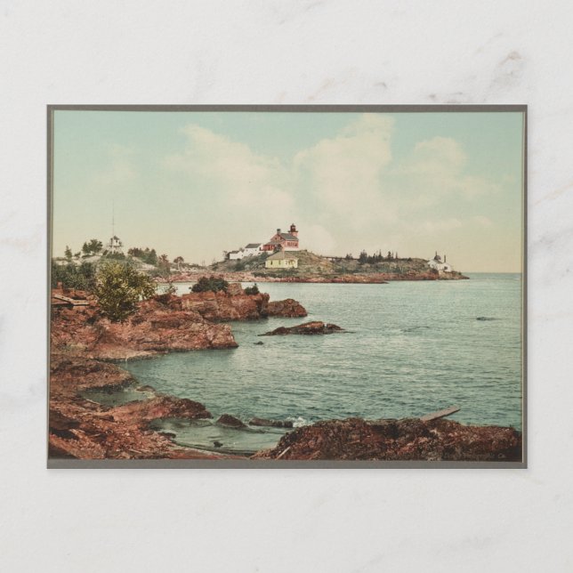 Carte Postale 1898 Point du phare Marquette, MI (Devant)