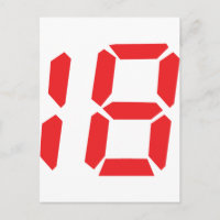 18 dix-huit réveil rouge numéro numérique