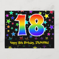 18e anniversaire : Fun Stars Motif, Rainbow 18, No