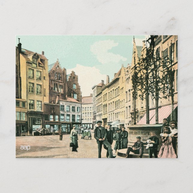Carte Postale 1900 Anvers Belgique centre-ville restauré (Devant)