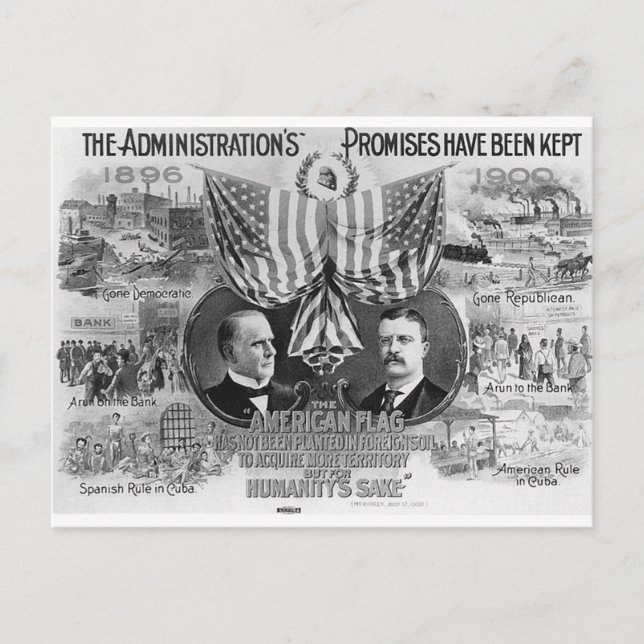 Carte Postale 1900 Mckinley-Teddy Roosevelt (Devant)