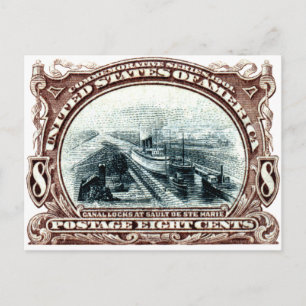 Carte Postale 1901 Écluses du canal Michigan