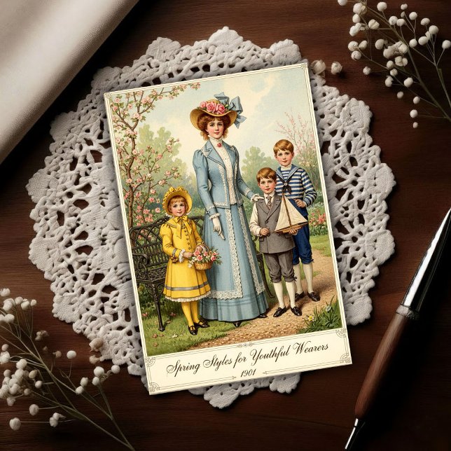 Carte Postale 1901 Vintage Outdoor Fashion (Créateur téléchargé)