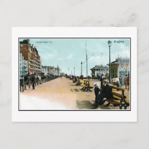Carte Postale 1903 Vue sur la mer West Pier Brighton Angleterre