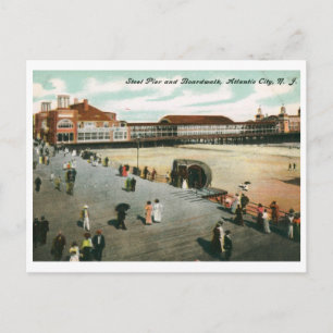 Carte Postale 1907 Steel Pier & Boardwalk, Atlantic City, NJ Vin