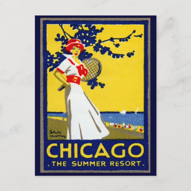 Carte Postale 1912 Chicago, La Station d'été (Devant)