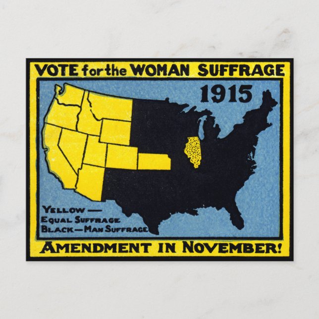 Carte Postale 1915 Vote pour le suffrage féminin (Devant)