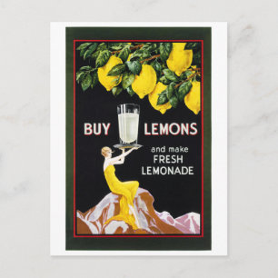 Carte Postale 1920 Épicerie Vintage affiche de limonade restauré