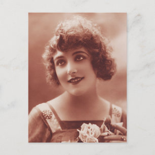 Carte Postale 1920s belle femme visage Portrait Vintage