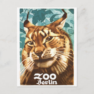 Carte Postale 1930 Ludwig Hohlwein Berlin Zoo Lynx Poster