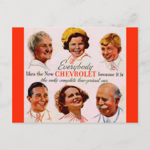 Carte Postale 1930 Tout Le Monde Aime Chevrolet