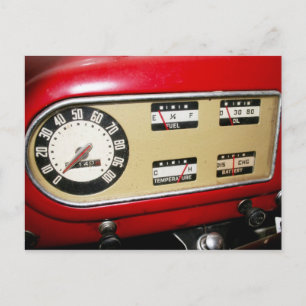 Carte Postale 1940s Pickup Truck's Dashboard & Gauges