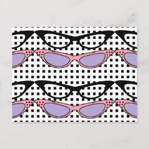Carte Postale 1950 Fashion Cats'-Eye Glasses Card - Personnalise