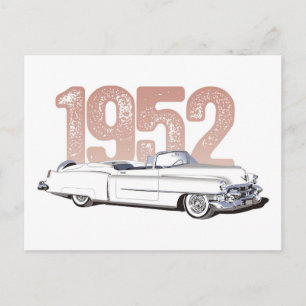 Carte Postale 1952 Cadillac Coupe De Ville, convertible blanc